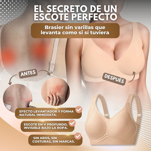 BRASIER LEVANTA ESCOTE SIN COSTURA NI AROS