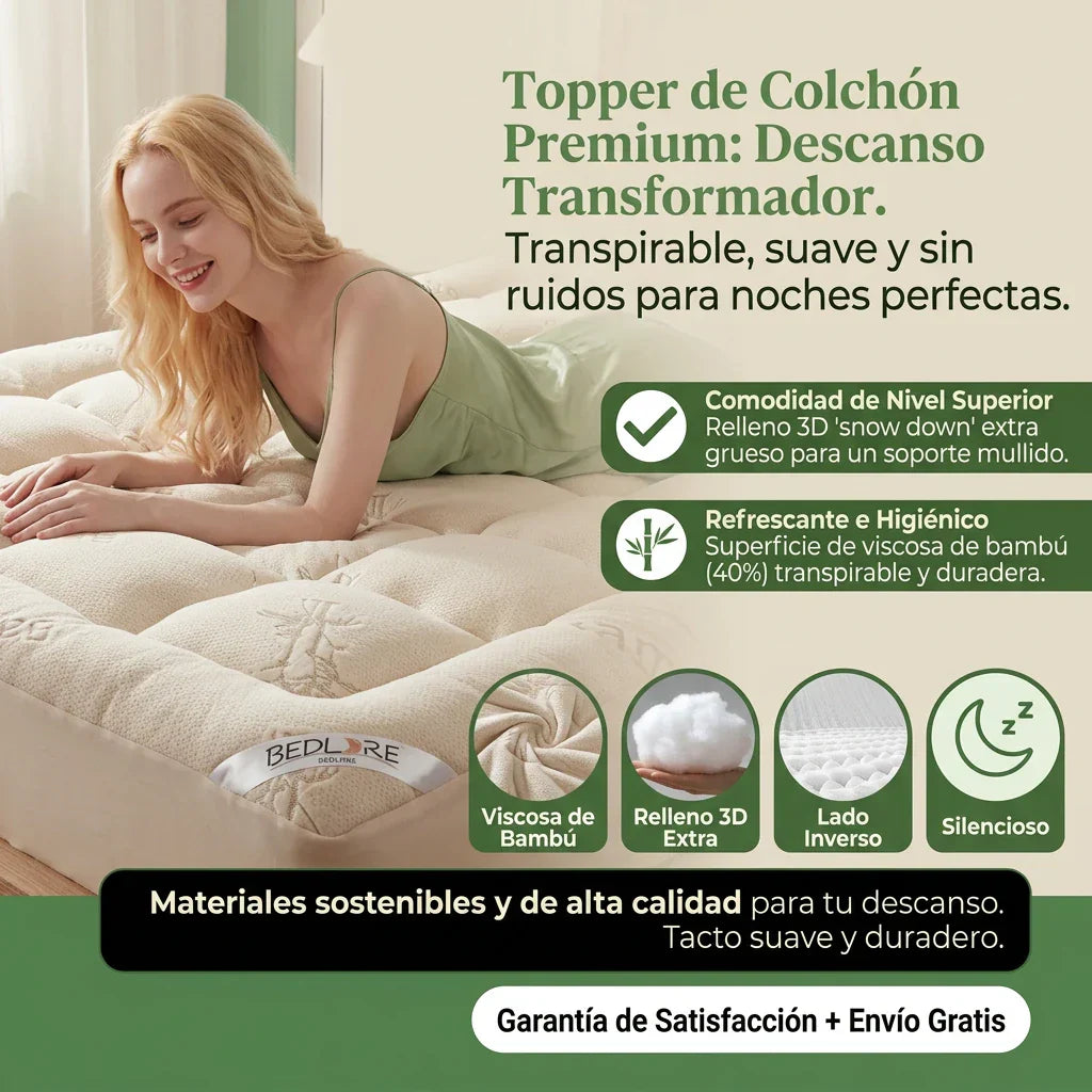 CUBRE COLCHON DE BAMBÚ