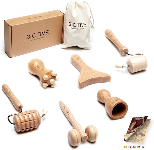 Kit de Maderoterapia Facial de 6 Piezas con Bolsa