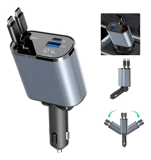 Cargador Auto 4en1 Ultra Rápido
