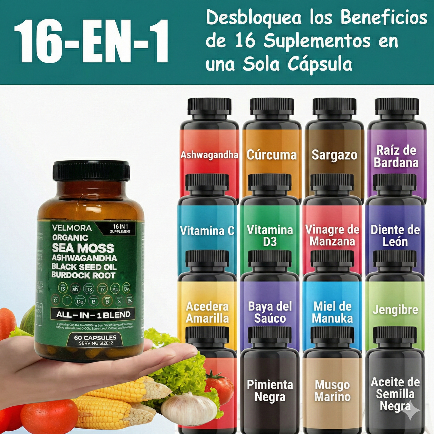 Sea Moss Orgánico - 16 Suplementos en 1
