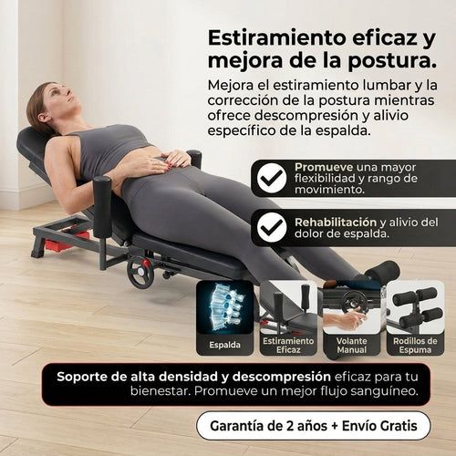 SpineFlex Pro — Mesa de Descompresión y Estiramiento Lumbar