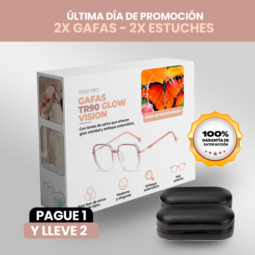 Gafas TR90 GLOWVISION® - ¡Paga 1 Lleva 2 + 2 Estuches de Regalo! ✨