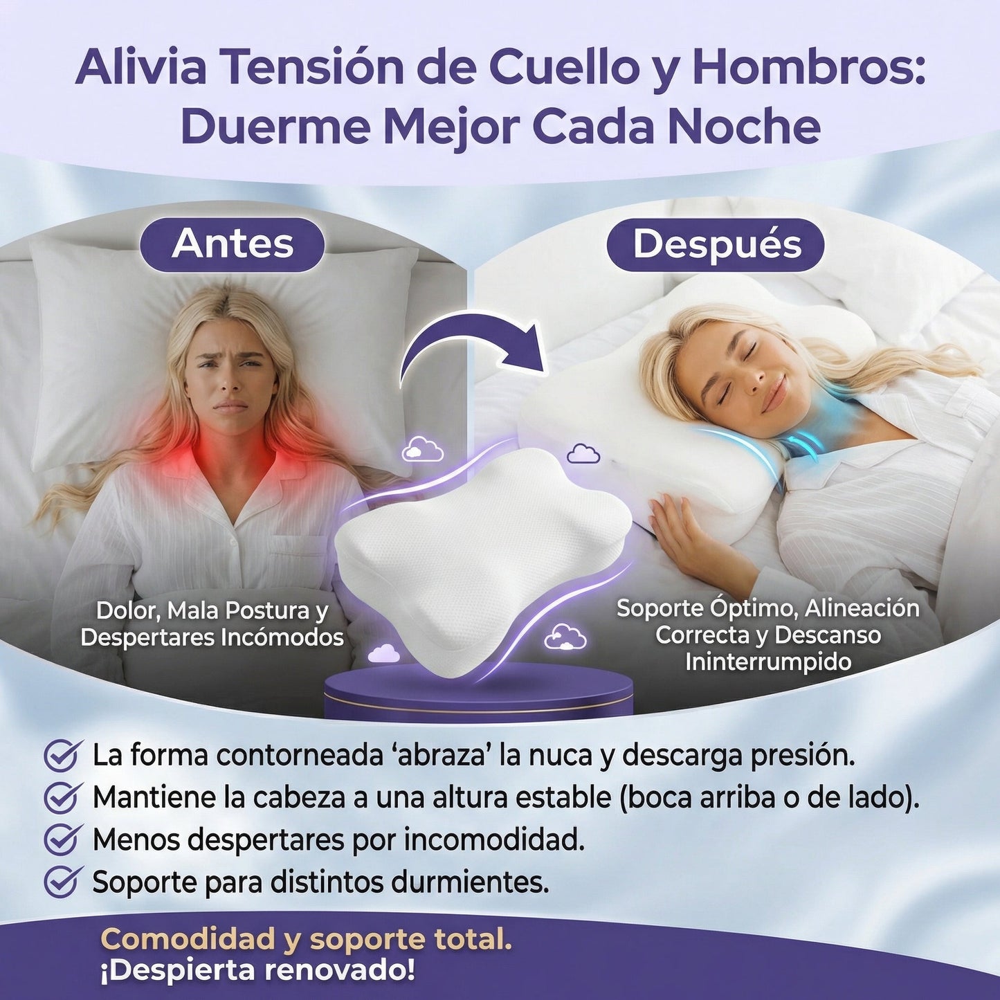 ALMOHADA MELLOW ERGONOMICA ORTOPEDICA