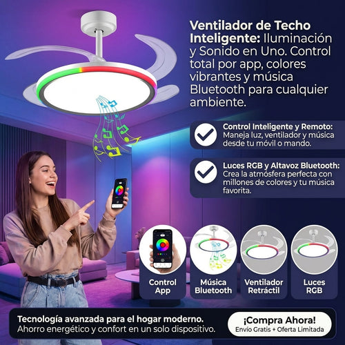 VENTILADOR DE TECHO RETRÁCTIL